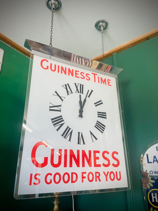 Guinness Time Hanging Advertising Clock - Stax Reclamation