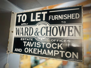 Ward and Chowen Estate Office Enamel Sign