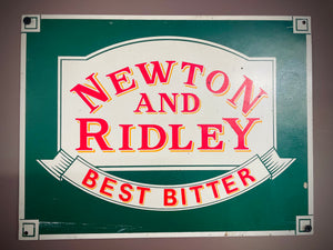 Newton and Ridley Enamel Sign