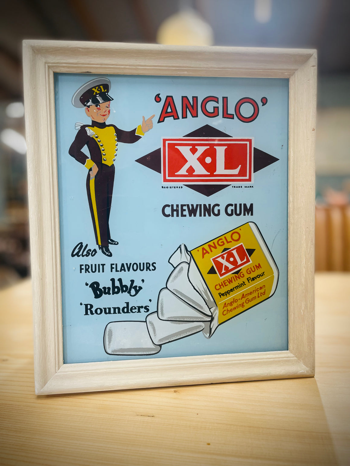 Vintage Anglo Chewing Gum Light Box