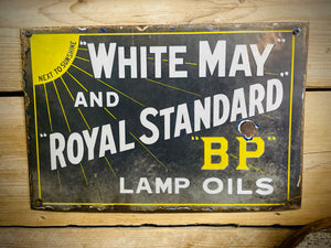 White May and Royal Standard Enamel Sign
