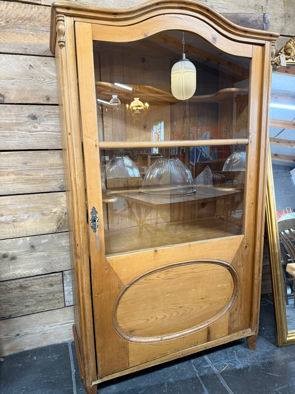Pine display cabinet
