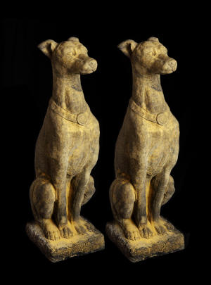 Pair of Italian Hounds Statues
