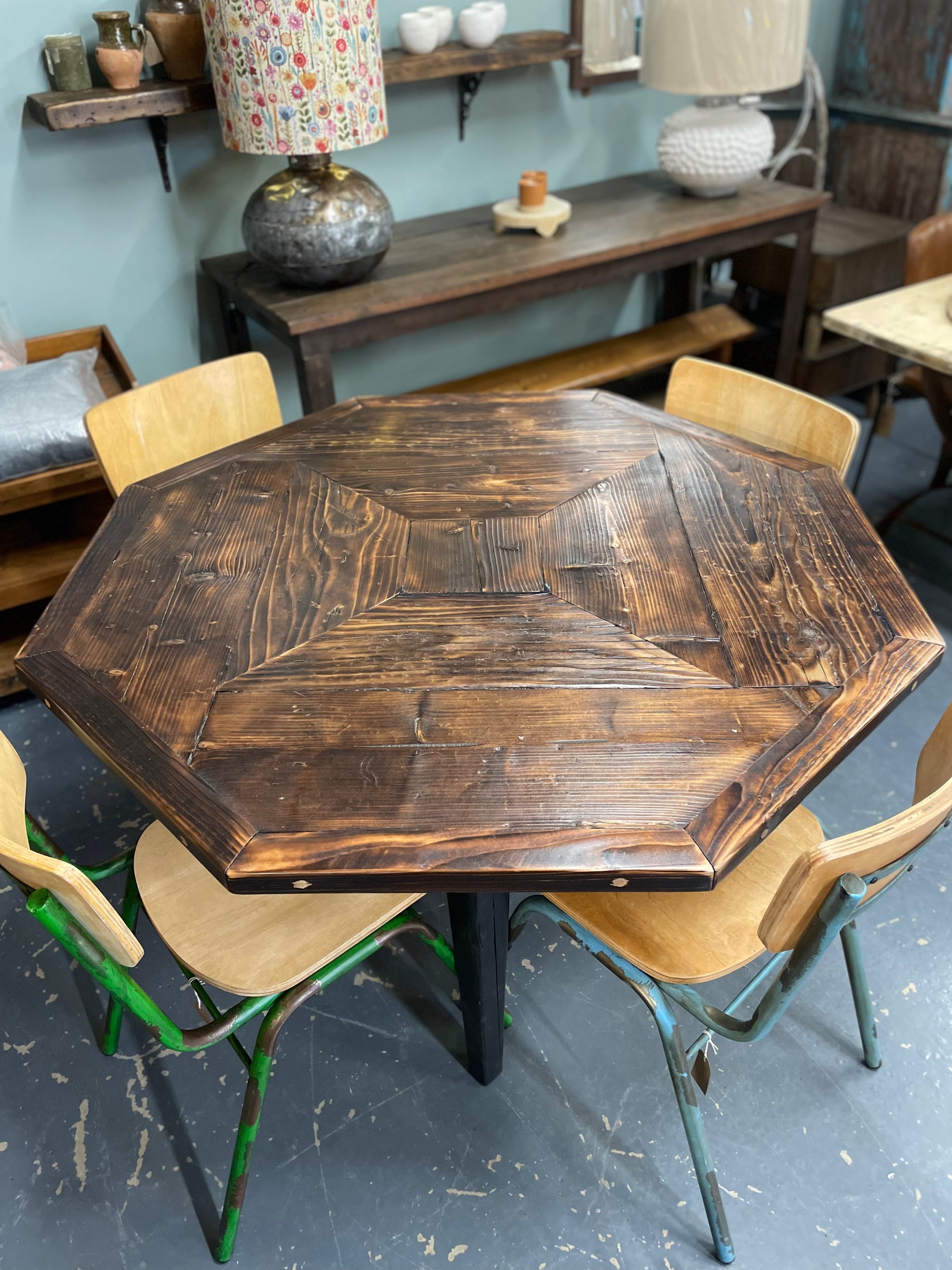 Octagon wood deals table